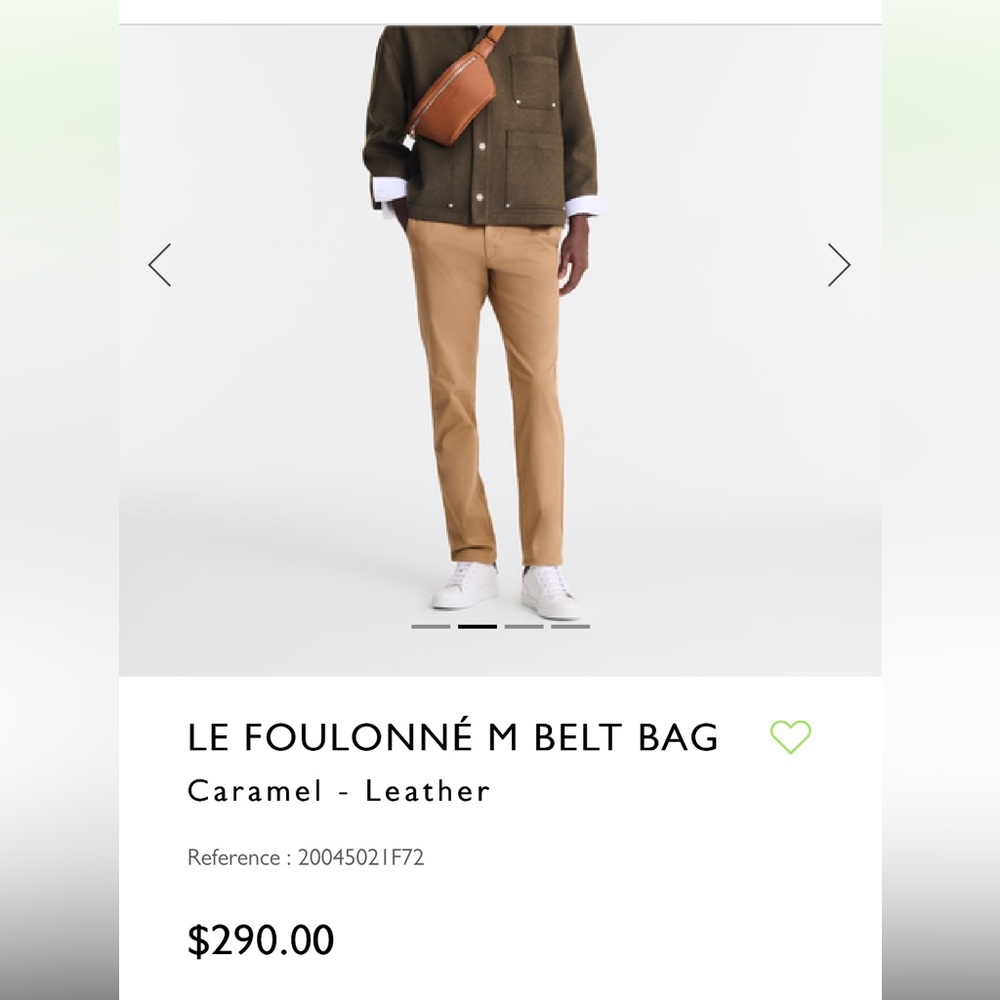 Longchamp Le Foulonné Belt Bag in caramel cowhide leather. - Picture 10 of 12